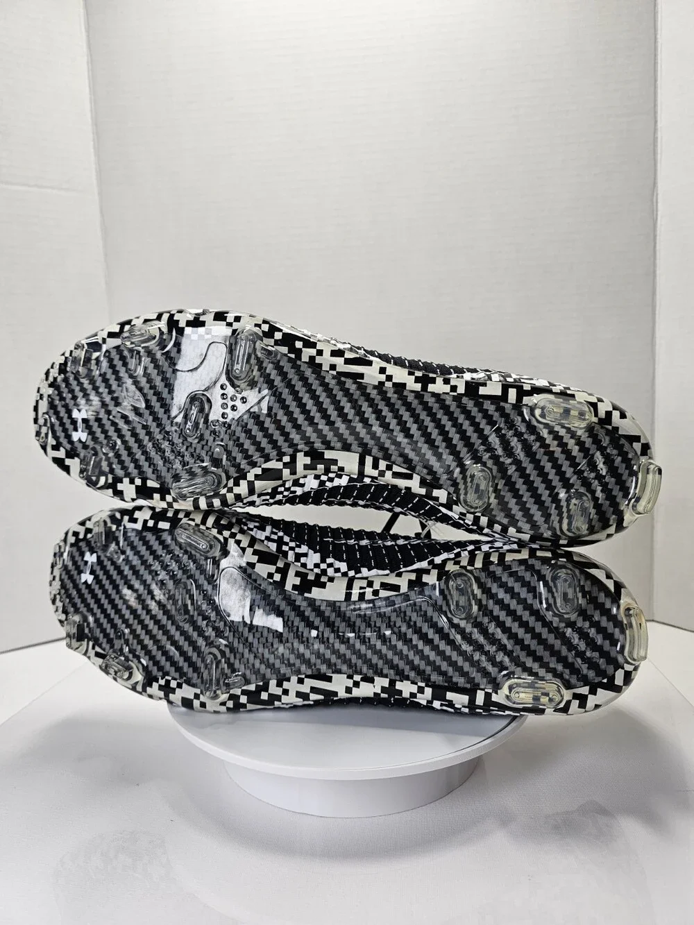 Men's 14 Under Armour Shadow Elite 3 FG 'QR Code' Soccer Cleats Black White